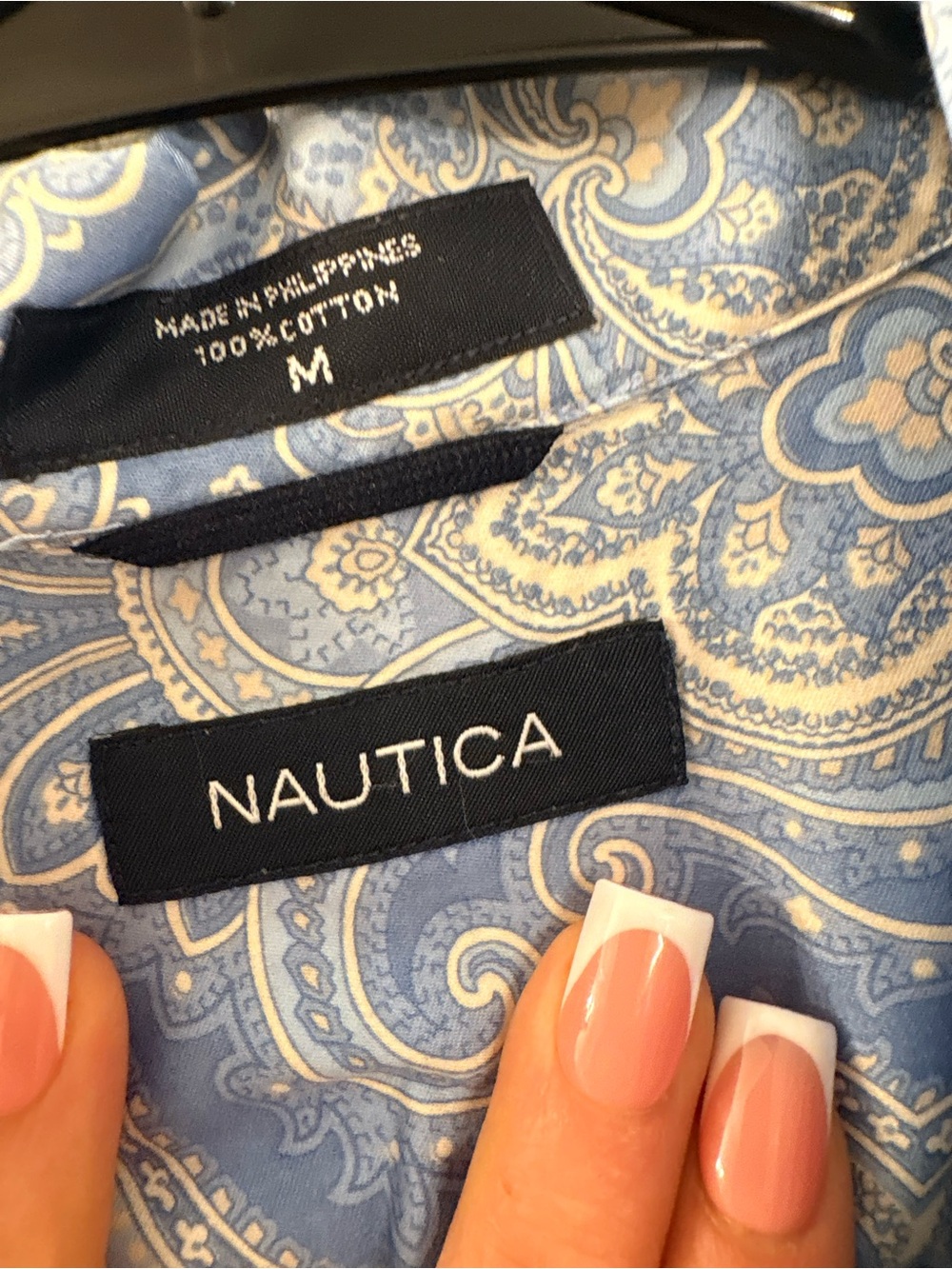 Nautica Light Blue Paisley Short-Sleeve Button-Down Shirt - Picture 3 of 4